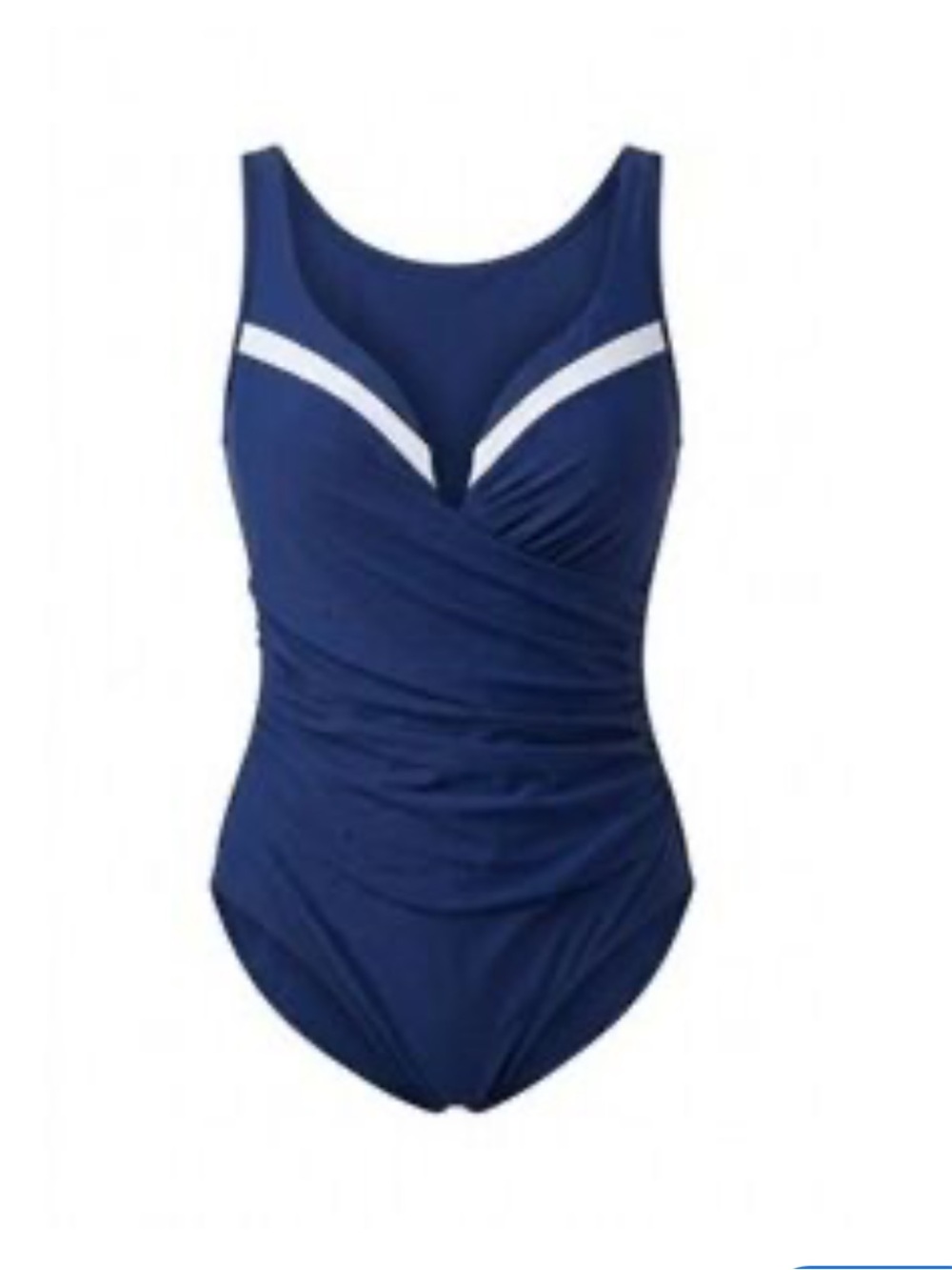 Miraclesuit Woman's Blue Nautical Must Have Escape One-Piece Swimsuit Sz 8